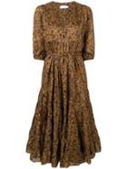 Zimmermann Floral Flared Dress - Gold