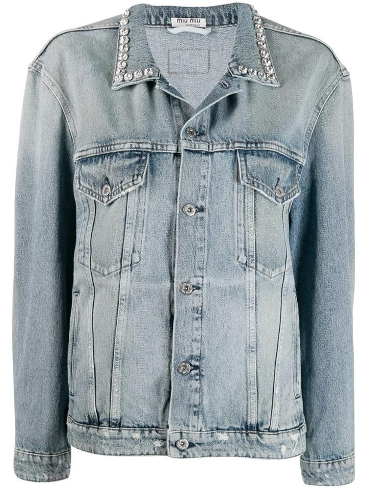 Miu Miu Oversized Denim Jacket - Brown