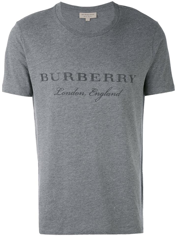 Burberry - Logo Print T-shirt - Men - Cotton/polyester - M, Grey, Cotton/polyester