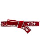 Dsquared2 - Crystal Embellished Knotted Belt - Women - Cotton/calf Leather/elastodiene/viscose - S, Red, Cotton/calf Leather/elastodiene/viscose