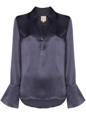 Usisi Catarina Satin Blouse - Blue