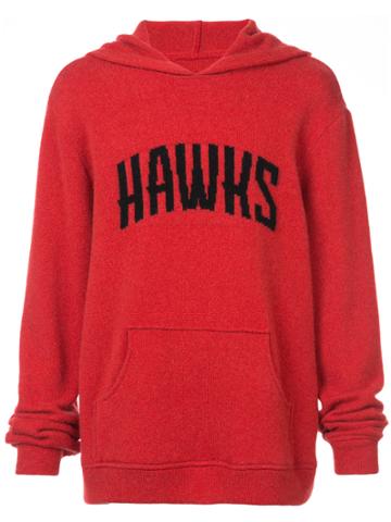 The Elder Statesman X Nba Hawks Hooded Sweatshirt - Red