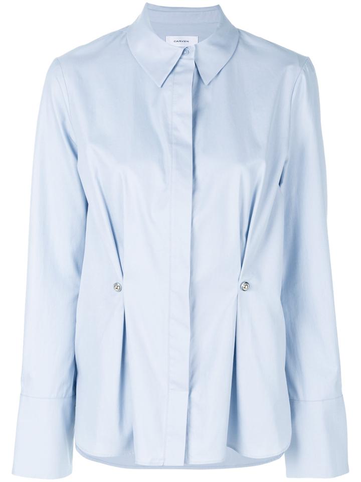 Carven Studded Front Pleat Shirt - Blue