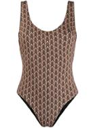 Fisico Classic Printed One-piece Swim Suit - Neutrals