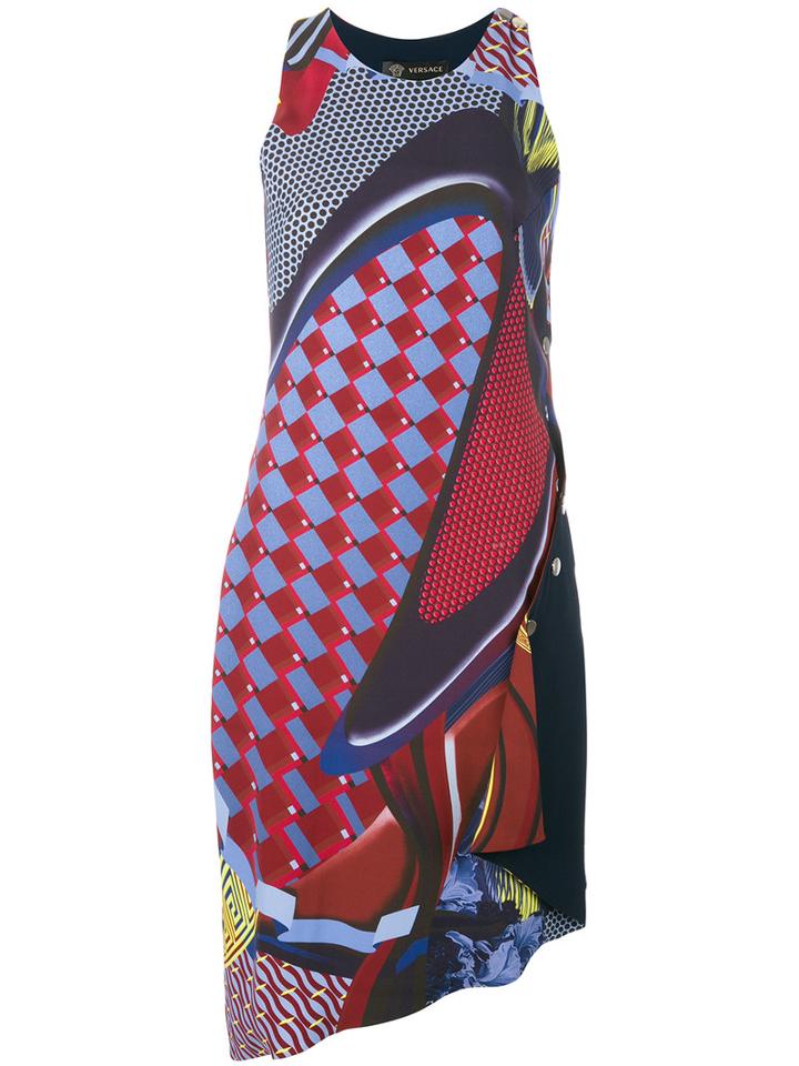Versace - Asymmetric Dress - Women - Silk/acetate/viscose - 44, Women's, Red, Silk/acetate/viscose