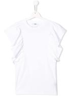 Msgm Kids Frill Short-sleeve Top - White