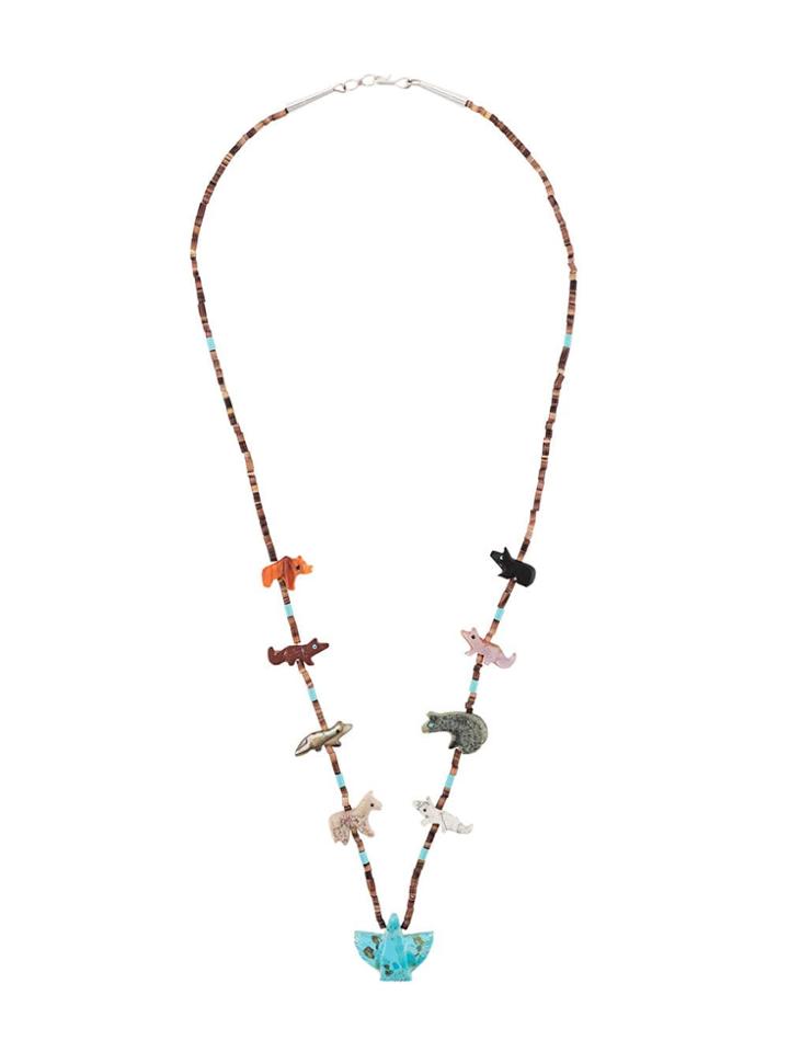 Jessie Western Eagle Beaded Necklace - Brown