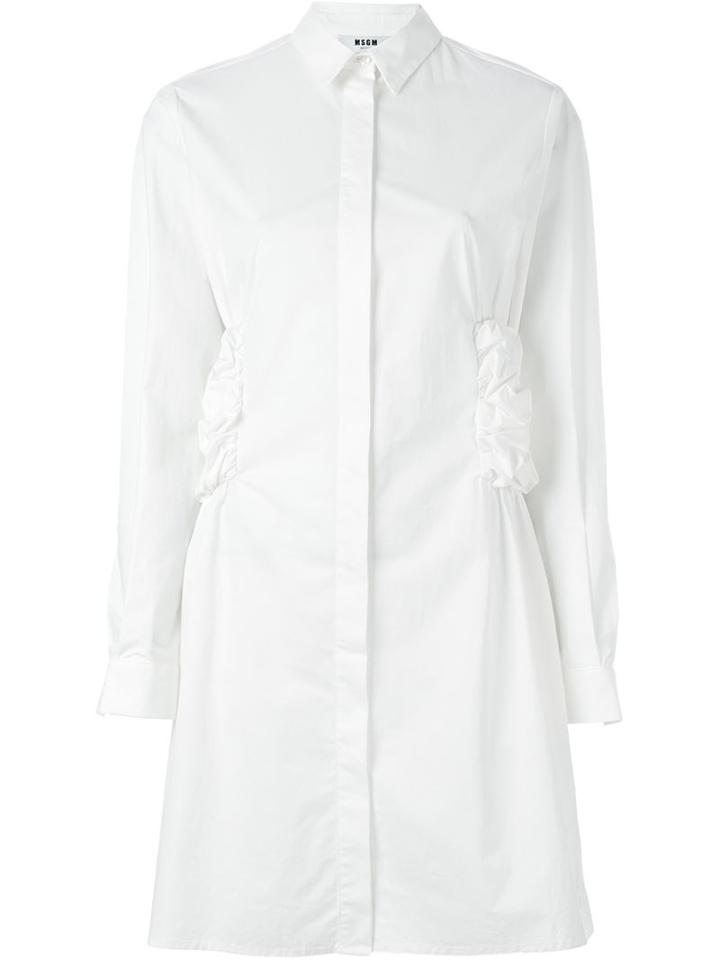Msgm Ruched Waist Shirt Dress