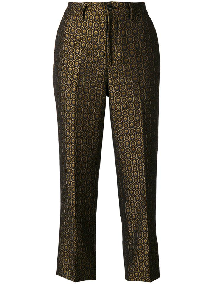 Closed Printed Cropped Trousers - Blue
