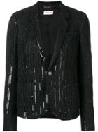 Saint Laurent Sequin Embellished Blazer - Black
