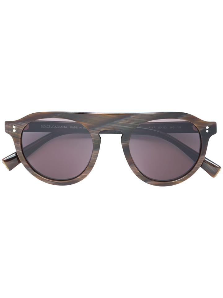 Dolce & Gabbana Eyewear Striped Border Sunglasses - Brown