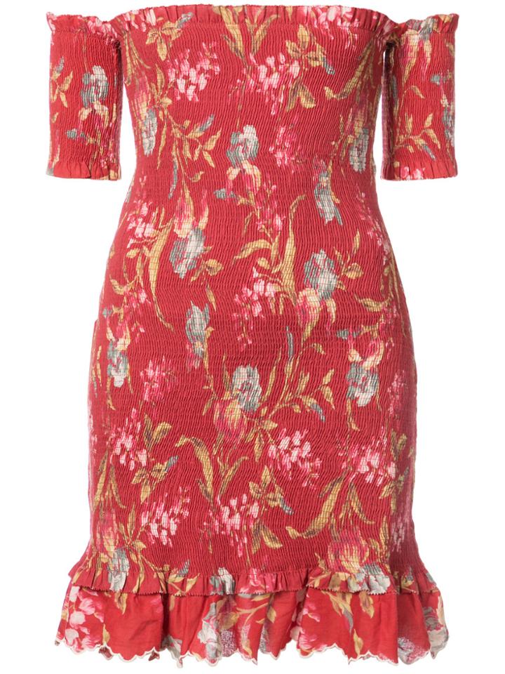 Zimmermann Off-the-shoulder Floral Dress - Red
