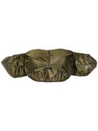 Bevza Gathered Off-the-shoulder Cropped Top - Green