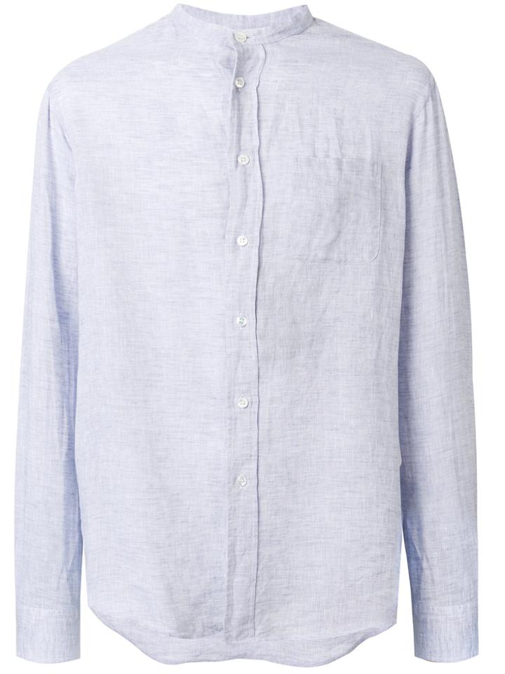 Giorgio Armani Collarless Shirt - Blue