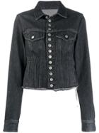 Mm6 Maison Margiela Frayed Hem Denim Jacket - Grey