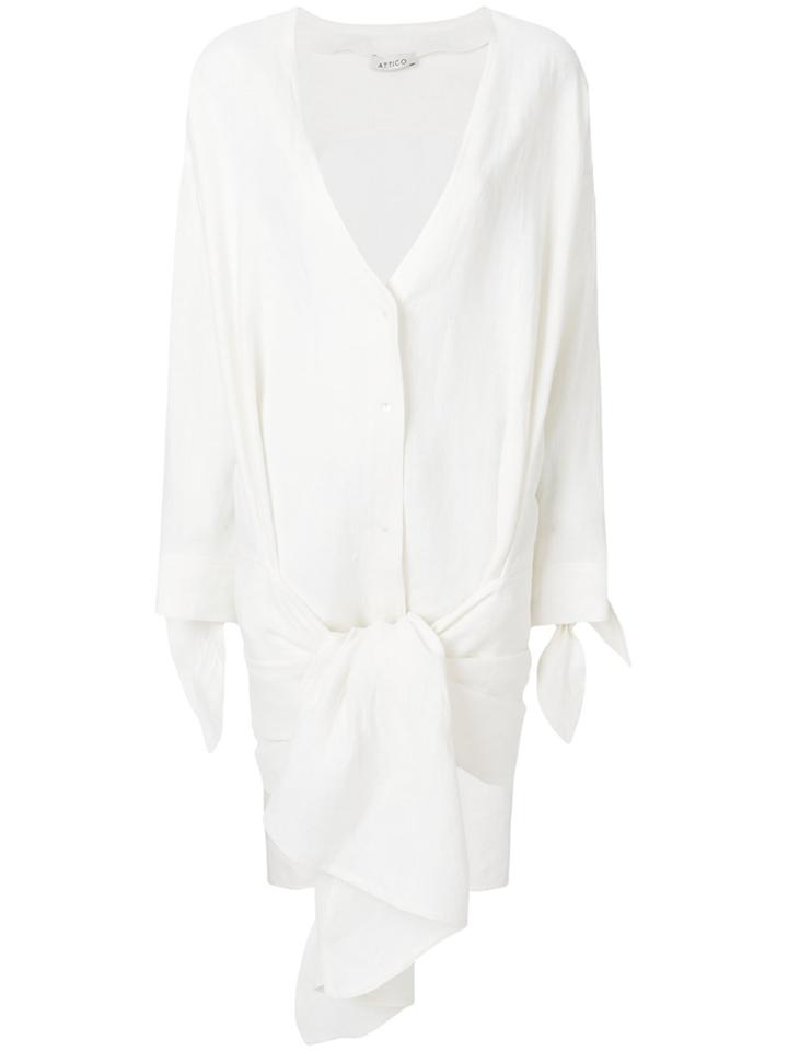 Attico High Low Shirt Dress - Nude & Neutrals