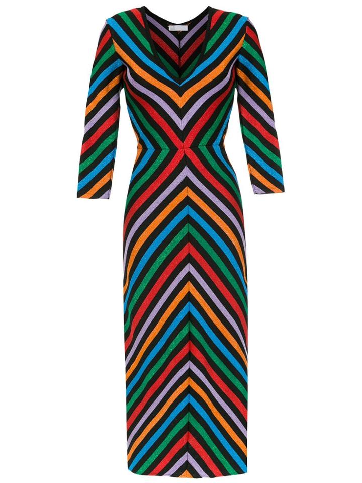 Nk Striped Midi Dress - Black