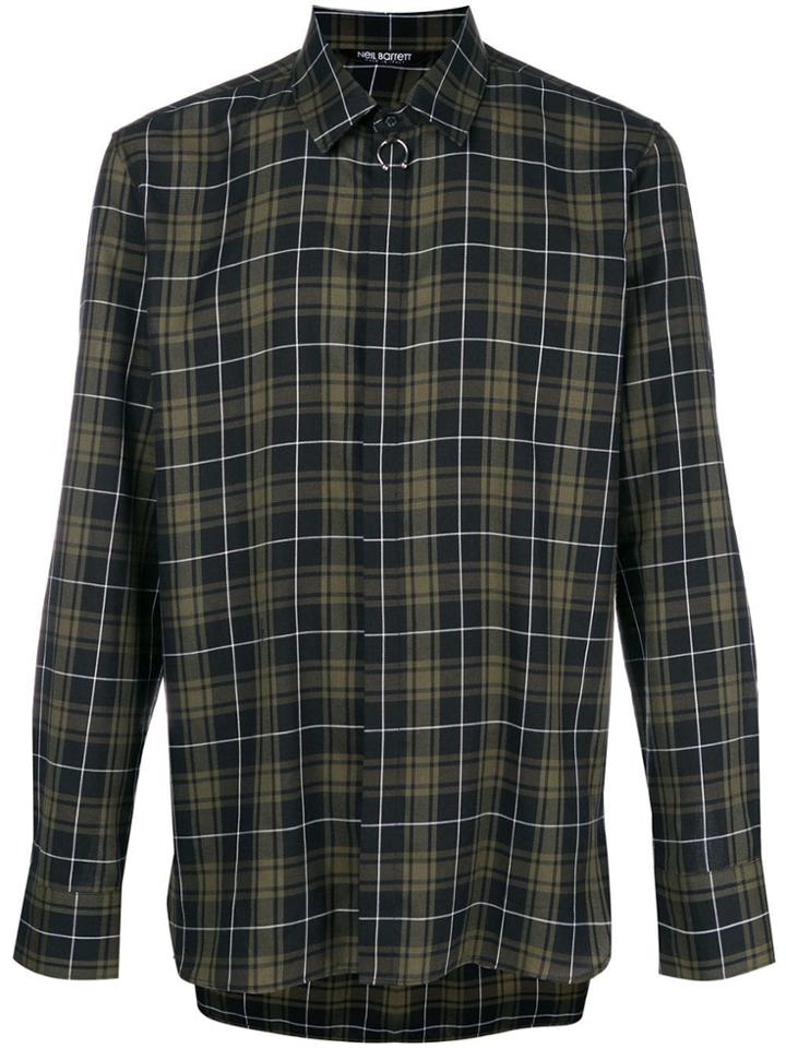 Neil Barrett Checkered Shirt - Black
