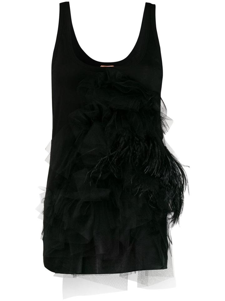 Nº21 Ruffled Tank Top - Black