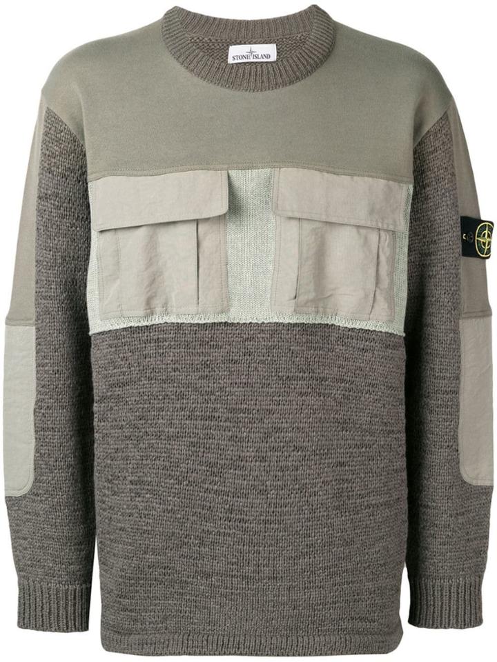 Stone Island Logo Jumper - Grey