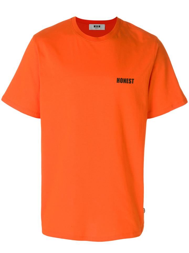 Msgm Honest Printed T-shirt - Yellow & Orange
