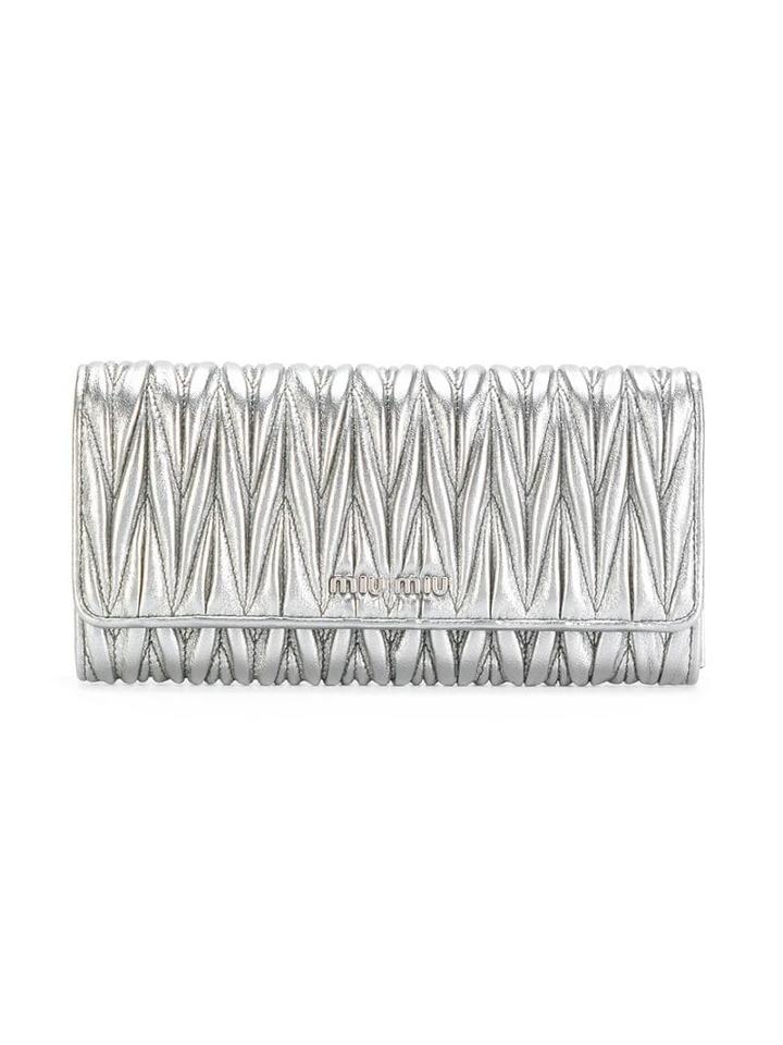 Miu Miu Metallic Wallet - Grey