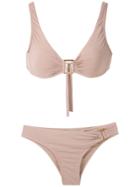 Amir Slama Metallic Embellishments Bikini Set - Neutrals