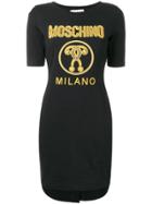 Moschino Embroidered Logo T-shirt Dress - Black