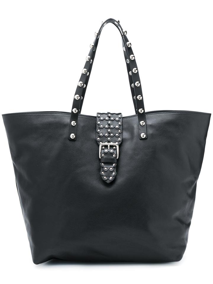 Red Valentino Studded Flower Shopper Tote - Black