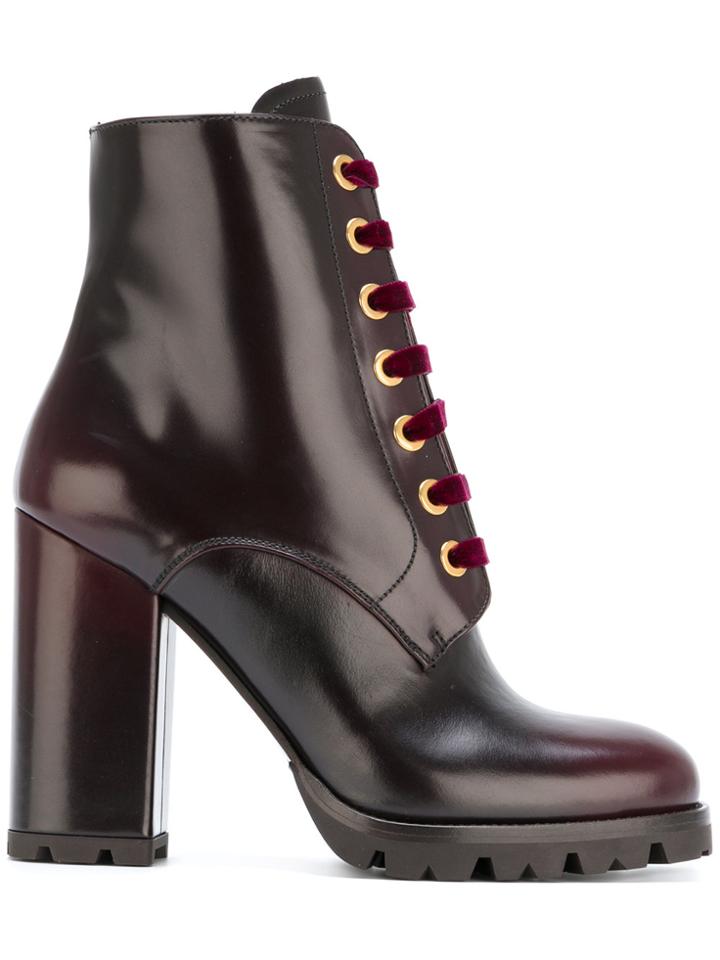 Prada Lace-up Boots - Pink & Purple