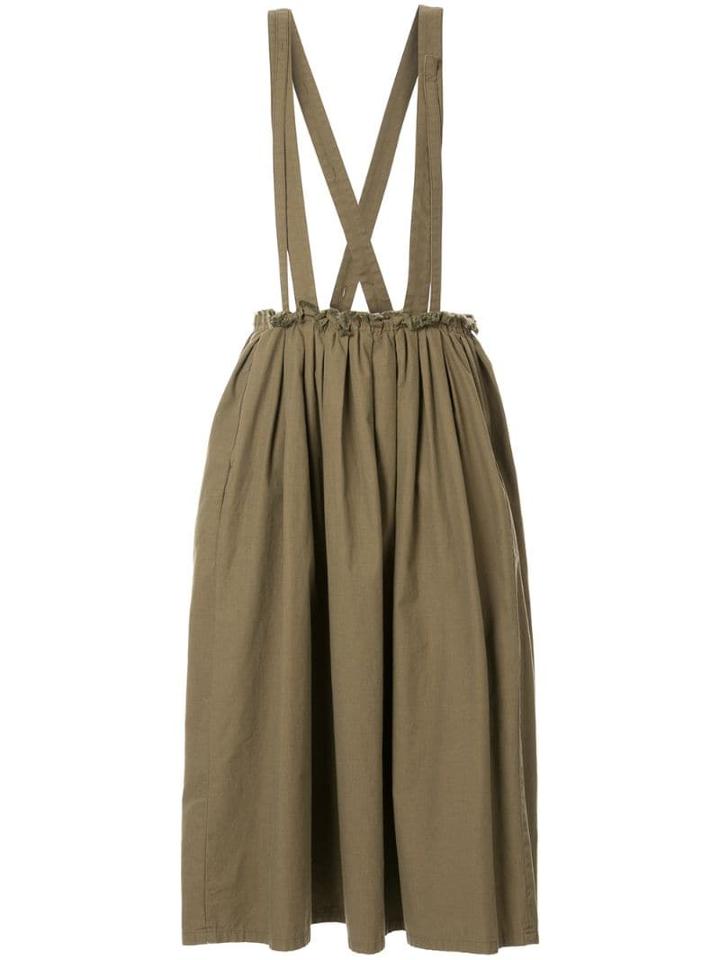 Yohji Yamamoto Pre-owned Suspenders Gathered Skirt - Green