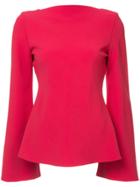 Brandon Maxwell Pleated Back Blouse - Red