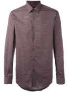 Pal Zileri Geometric Print Shirt, Men's, Size: 41, Pink/purple, Cotton