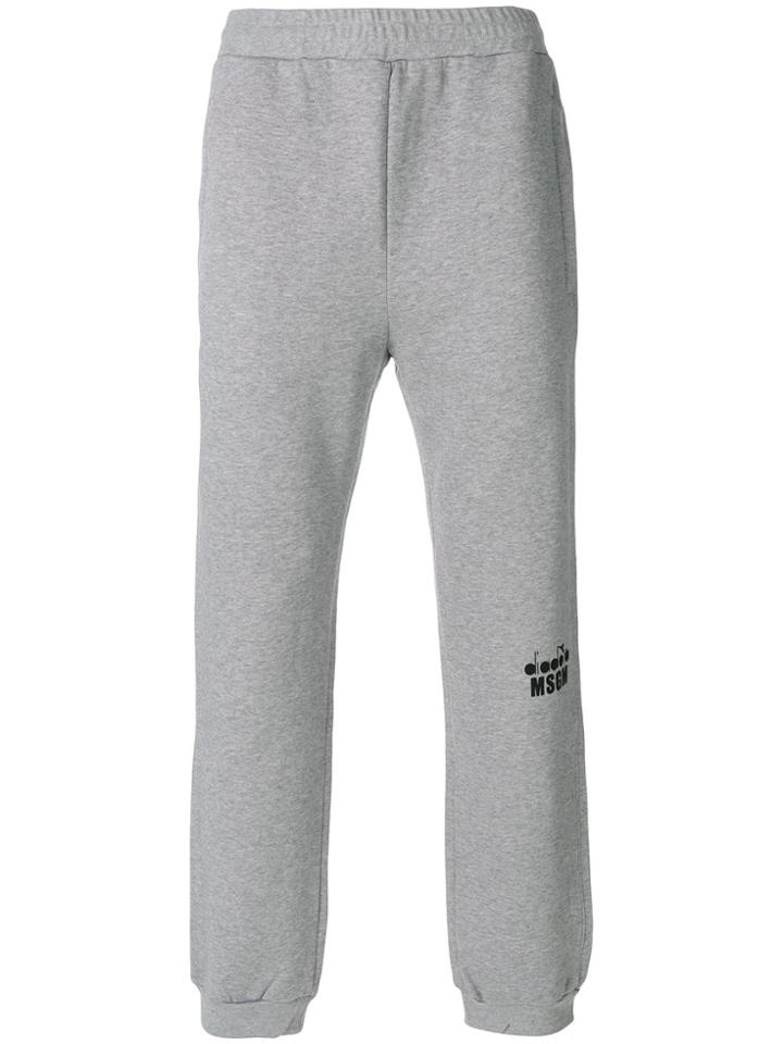 Msgm Msgm X Diadora Logo Print Track Pants - Grey