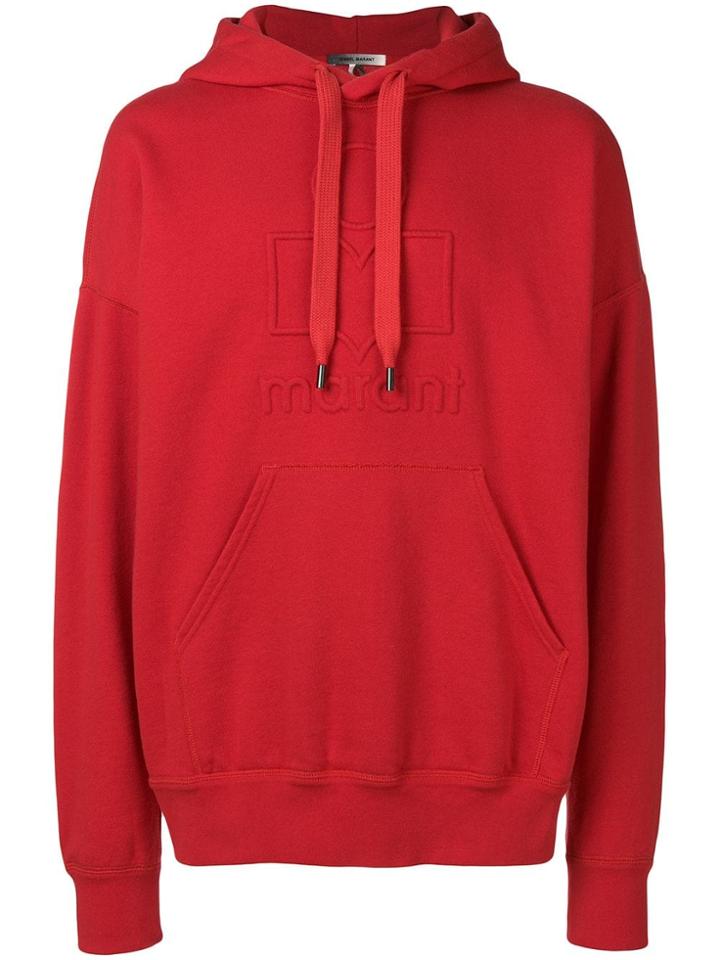 Isabel Marant Logo Embossed Hoodie - Red