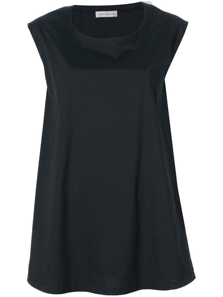 Lamberto Losani Flared Tank Top - Black