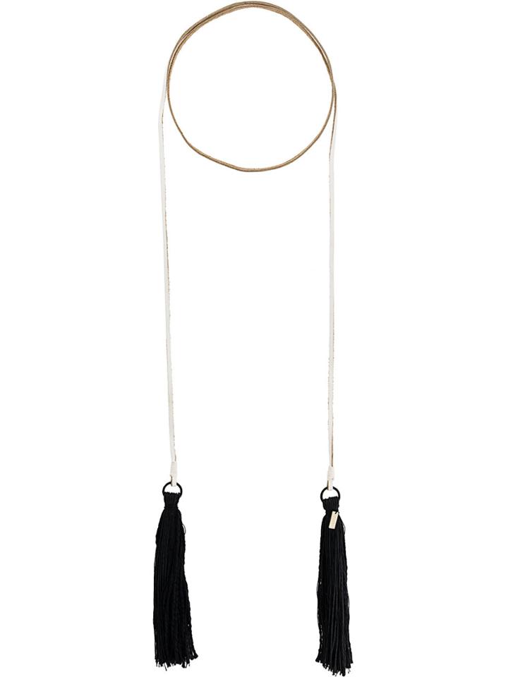 Ann Demeulemeester Wrap Around Tassel Necklace - White