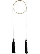 Ann Demeulemeester Wrap Around Tassel Necklace - White