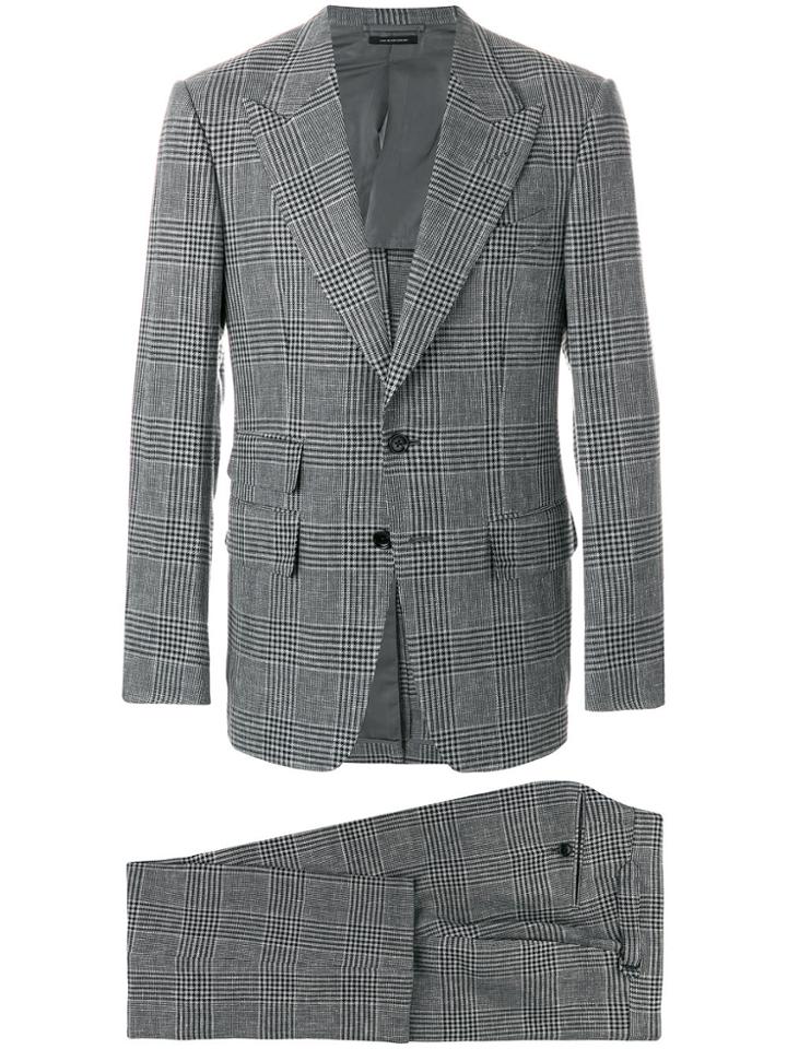 Tom Ford Prince Of Wales Check Suit - Grey