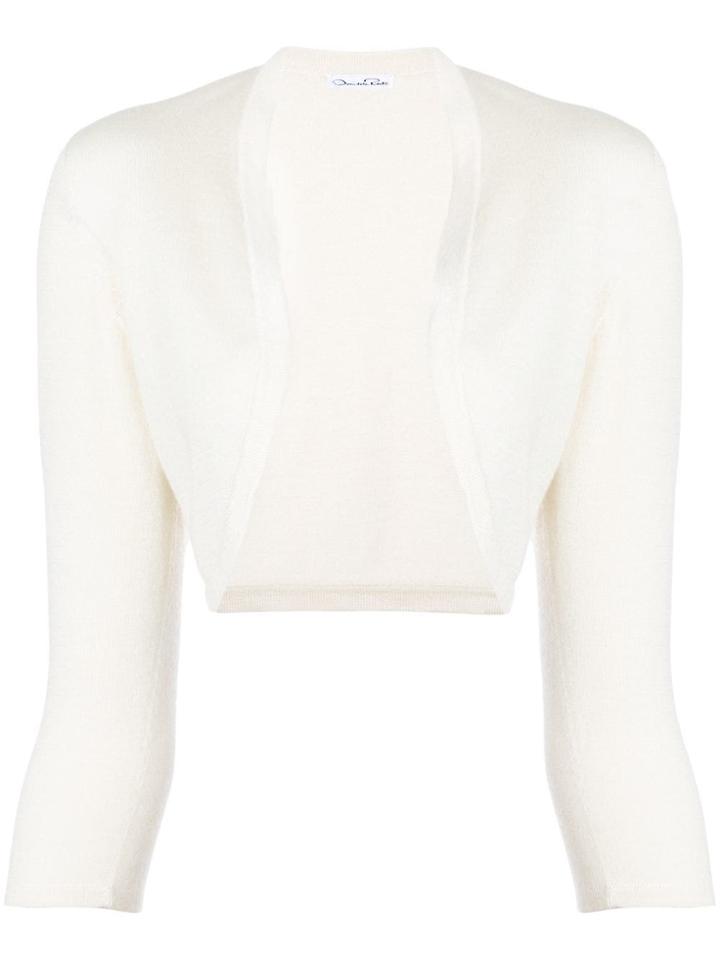 Oscar De La Renta Knit Bolero Cardigan - Nude & Neutrals