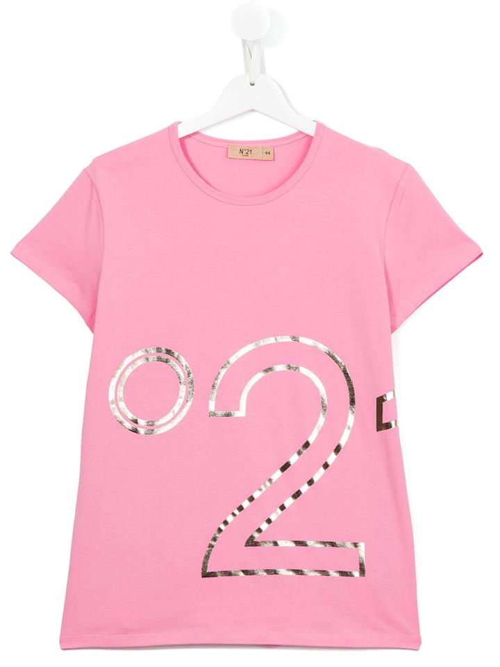 No21 Kids - Logo Print T-shirt - Kids - Cotton/spandex/elastane - 14 Yrs, Girl's, Pink/purple