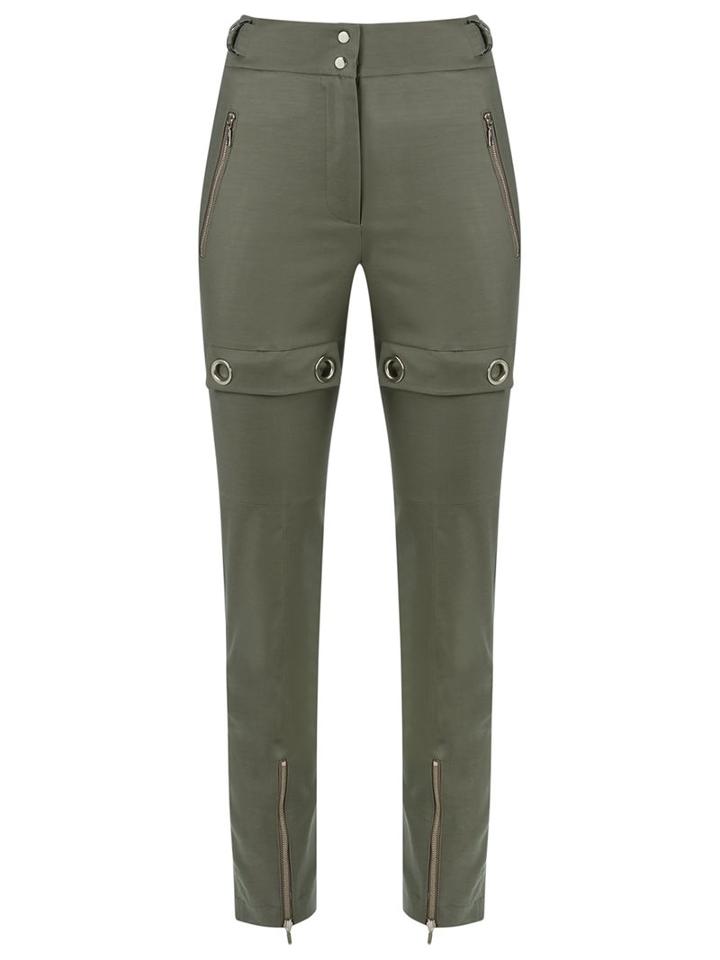 Reinaldo Lourenço High Waisted Trousers, Women's, Size: 40, Grey, Cotton/spandex/elastane