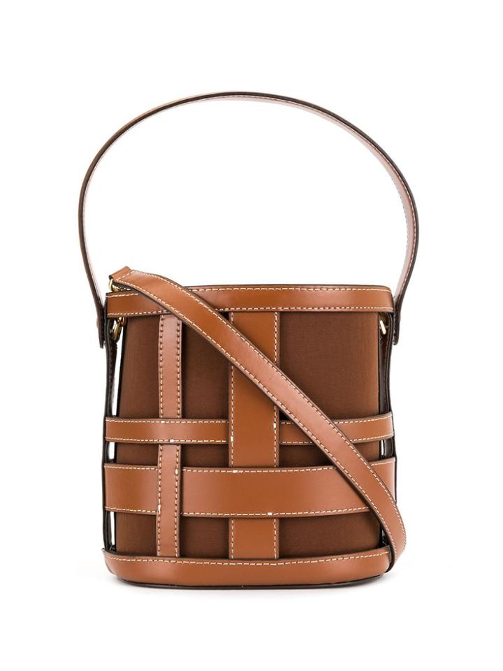 Staud Plaid Brody Bucket Bag - Brown