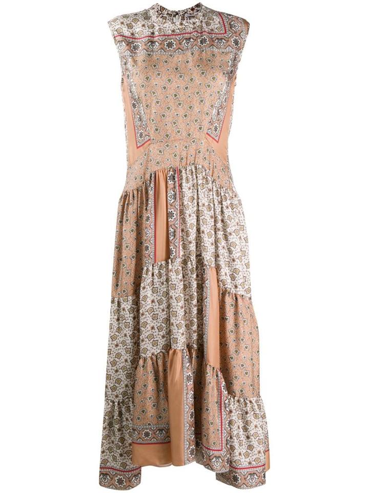 Chloé Patchwork Printed Dress - Neutrals