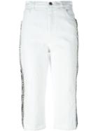 Laneus Stripe Detail Trousers, Women's, Size: 38, White, Cotton
