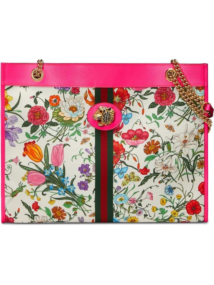 Gucci Multicoloured Large Floral Tote - Pink