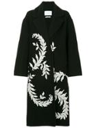 Oscar De La Renta Lace Embroidered Coat - Black