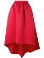 Paule Ka Long High-low Skirt, Women's, Size: 36, Red, Polyester/cupro