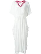 Mes Demoiselles Embroidered Kaftan Beach Dress, Women's, Size: 36, White, Cotton