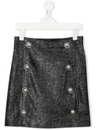 Balmain Kids Decorative Button Skirt - Black